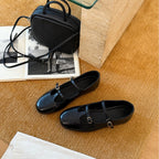 Damen Elegante und bequeme Mary Jane Ballerinas mit modischem Riemen und hochwertiger Leder-Oberfläche R&B