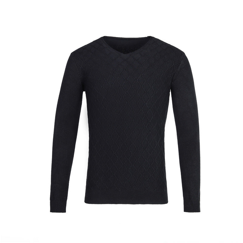 Herren V-Ausschnitt Pullover mit Strukturmuster R&B