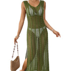 Damen eleganter Häkelsarong mit transparentem Design R&B