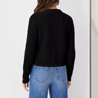 Damen Strukturierte Strickjacke mit Knopfverschluss und feiner Textur R&B