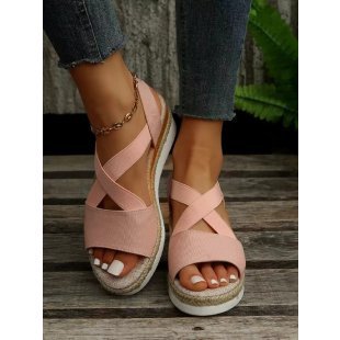 Damen Wedge-Sandalen mit geflochtenem Riemedesign R&B