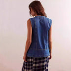 Damen Denim-Weste mit lässigem Schnitt und praktischen Taschen R&B