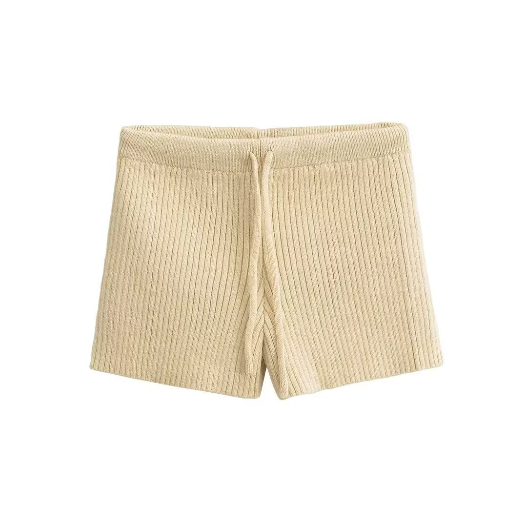 Damen Rippenstrick Shorts R&B
