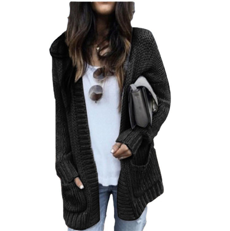 Damen Grobstrickjacke mit lässigen Taschen und offener Front R&B