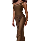 Damen Elegantes One-Shoulder Maxikleid R&B