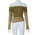 Damen Off-Shoulder Oberteil mit zarten Rüschendetails R&B