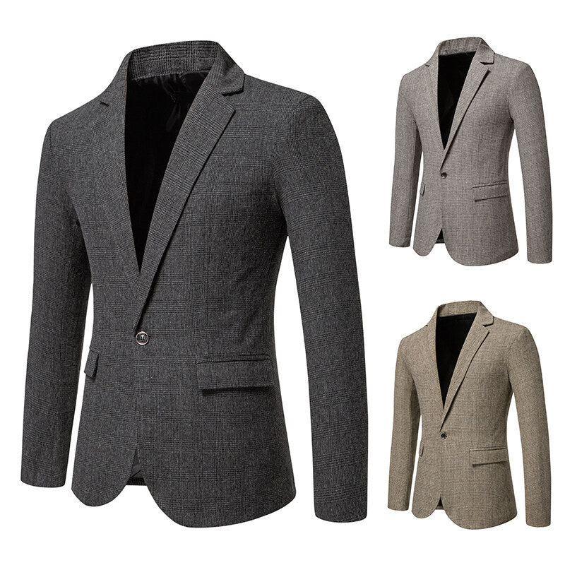 Herren eleganter Blazer mit feinem Karomuster