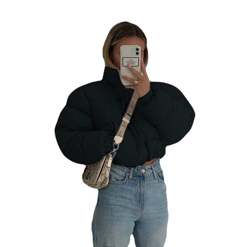 Damen Steppjacke mit hohem Kragen und kürzerem Schnitt R&B