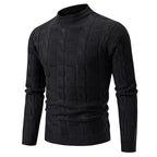 Herren eleganter Strickpullover mit hochgeschlossenem Kragen und Zopfmuster R&B