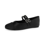 Damen Ballerinas mit doppeltem Riemen und funkelnden Schnallen R&B