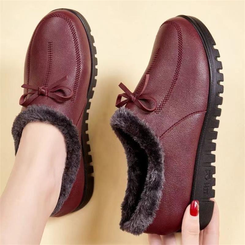Damen Warme Sneaker mit gefüttertem Kragen und modischem Schleifendetail R&B