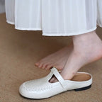 Damen Elegante Clogs aus hochwertigem Leder mit bequemem Fußbett R&B
