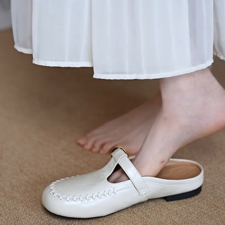 Damen Elegante Clogs aus hochwertigem Leder mit bequemem Fußbett R&B