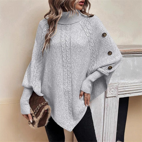 Damen eleganter Strickpullover mit Rollkragen und modischen Details R&B