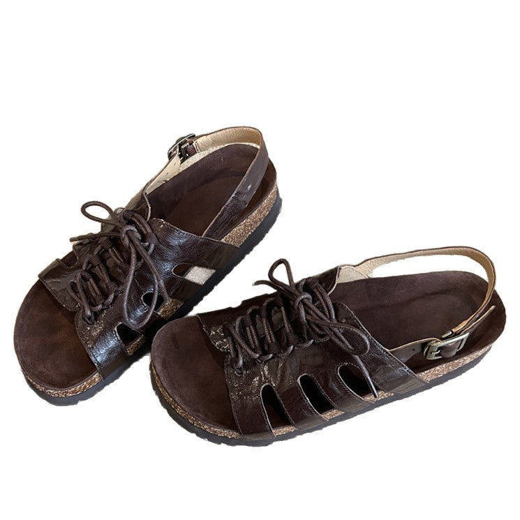 Damen Sandalen mit robustem Schnürsystem und anatomischer Fußbettgestaltung R&B