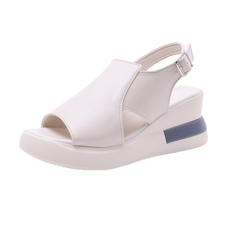 Damen Offene Wedge-Sandalen mit verstellbarem Riemendesign R&B