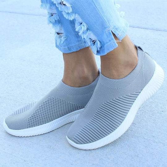 Damen atmungsaktive Sneaker mit elastischem Obermaterial und rutschfester Sohle R&B