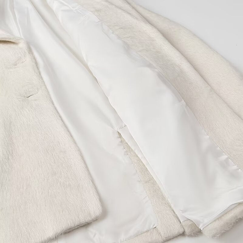 Damen eleganter Kunstfell-Blazer mit praktischen Taschen R&B