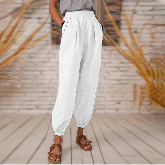 Damen Bequeme Hose mit seitlichen Taschen und Gummibund R&B