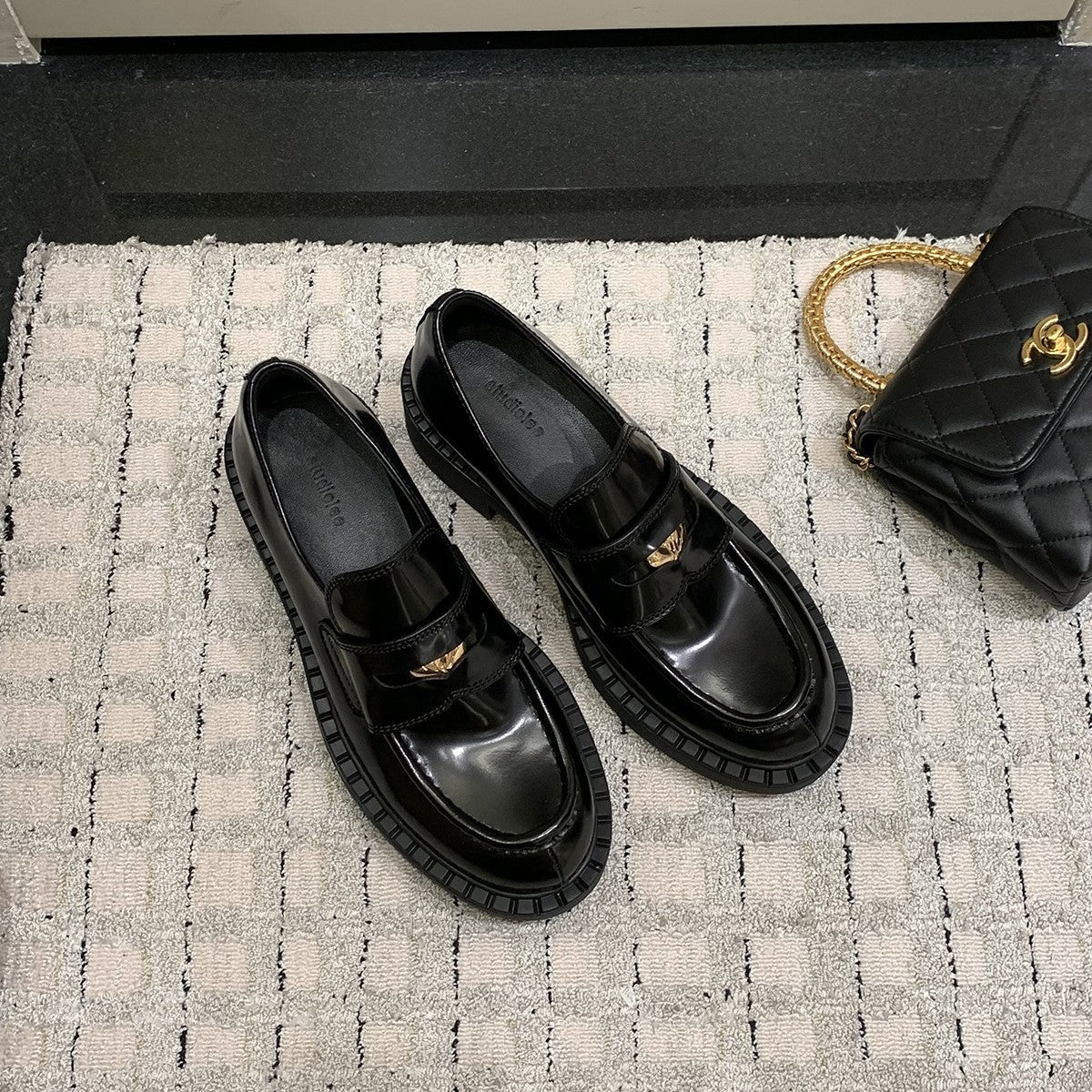 Damen elegante Mokassins mit modischem Schnallenverschluss R&B