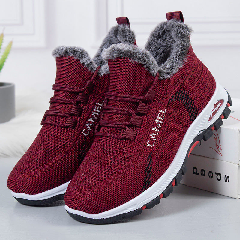 Damen Winterfeste und Atmungsaktive Sneakers mit Kuscheligem Innenfutter R&B