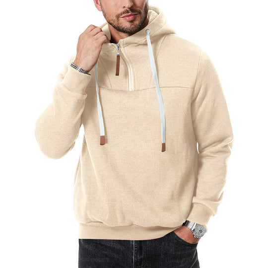 Herren Sport-Hoodie mit hohem Kragen und Reißverschluss R&B