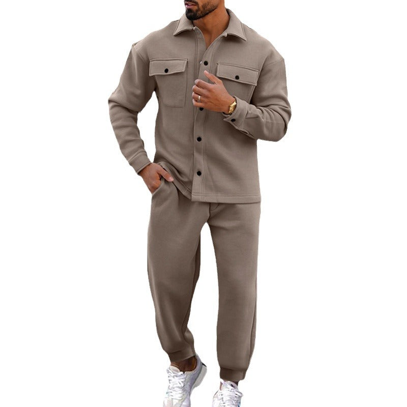 Herren Freizeit Set mit strukturiertem Oberteil und passenden Jogginghosen R&B