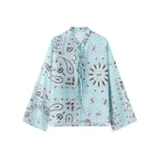 Damen nan weit geschnittene Palazzo-Hose mit Paisley-Print und elastischem Bund R&B