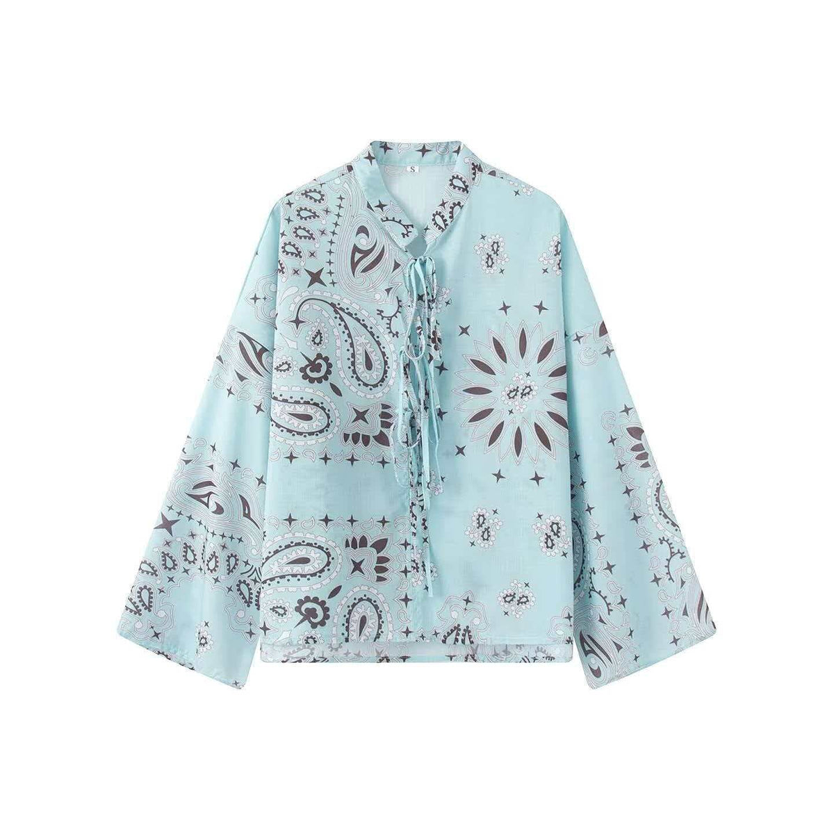 Damen nan weit geschnittene Palazzo-Hose mit Paisley-Print und elastischem Bund R&B