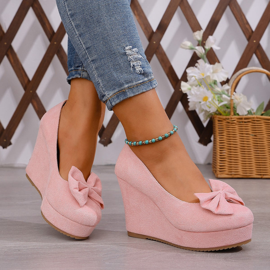 Damen Wedge-Pumps mit dekorativer Schleifen-Applikation und komfortablem Fußbett R&B
