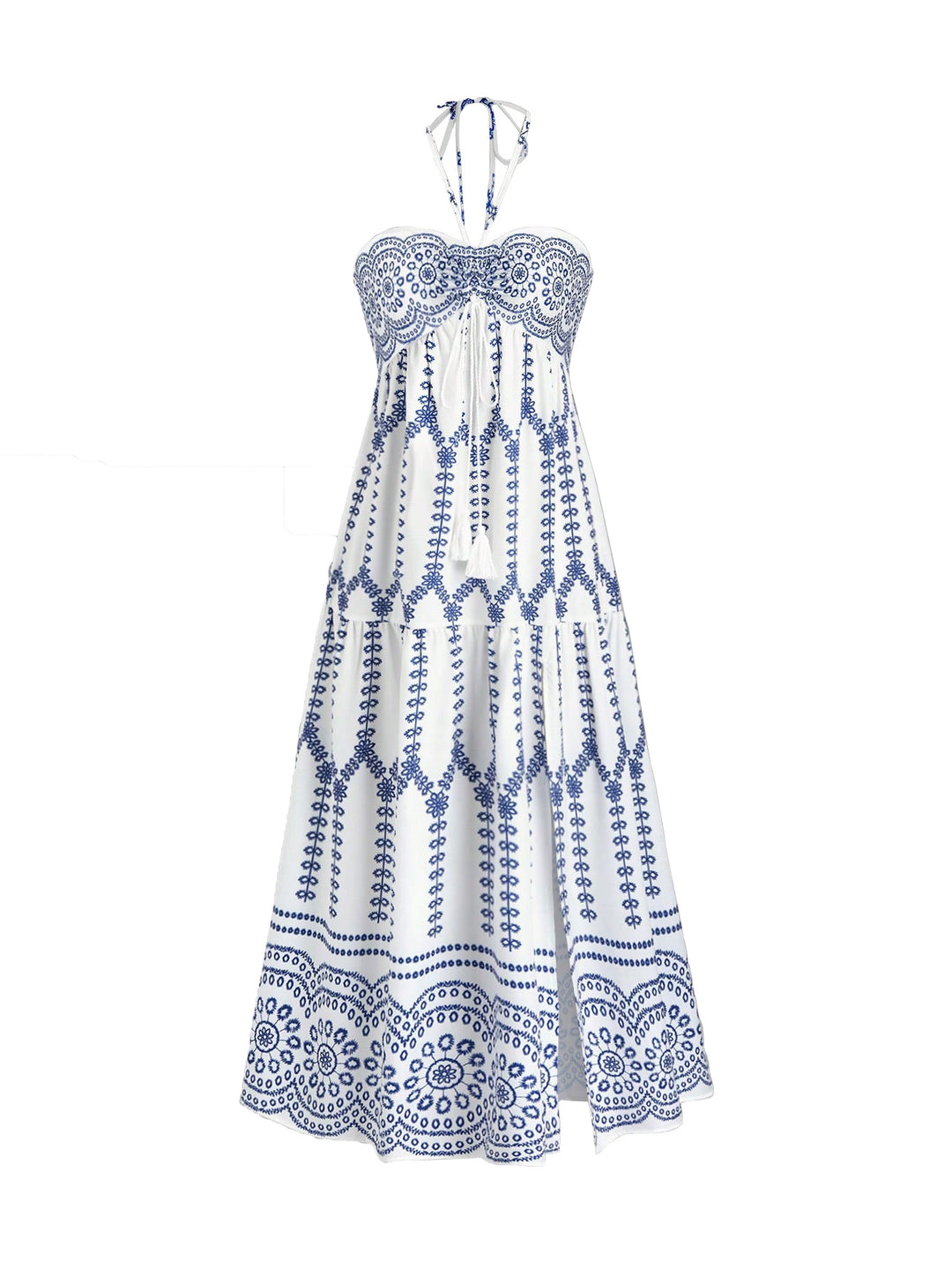 Damen Boho Maxikleid mit Trägern R&B
