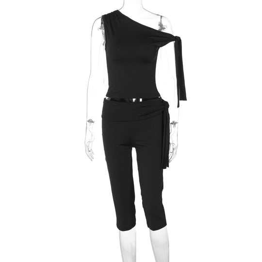 Damen Einseitiger Jumpsuit mit exklusiven Drapierungen R&B