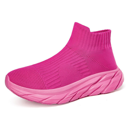 Damen Sportliche Stricksneakers mit hohem Schaft und dämpfender Sohle R&B