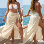 Damen luftiger Strand-Sarong mit Quasten R&B