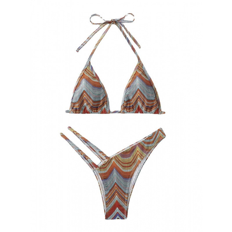 Damen Bunt gemusterter Triangel-Bikini R&B