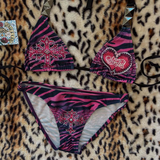 Damen Triangel-Bikini mit Verzierungen R&B