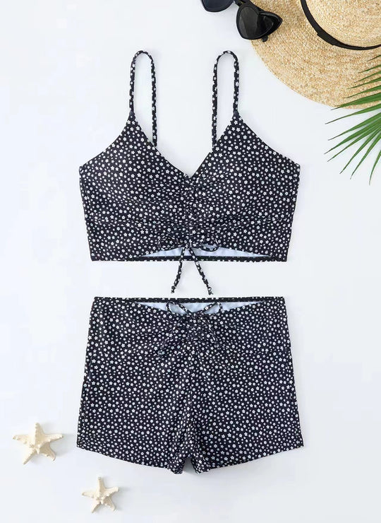 Damen Bikini mit floralem Rüschendesign und verstellbaren Trägern R&B