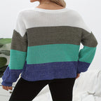 Damen Freizeitpullover mit angesagtem Blockstreifenmuster
