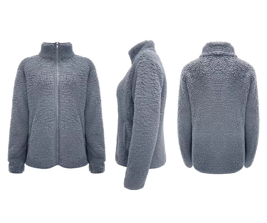 Damen Fleecejacke mit hohem Kragen und seitlichen Reißverschlusstaschen R&B