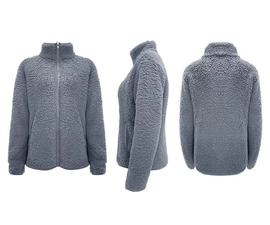 Damen Fleecejacke mit hohem Kragen und seitlichen Reißverschlusstaschen R&B