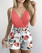 Damen Overall mit floralem Design und tailliertem Schnitt R&B