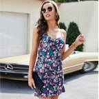 Damen Mini-Kleid mit floralem Wickeldesign und figurformendem Schnitt EB