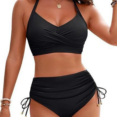 Damen Hochtailliertes Bikini-Set mit Wickeloberteil R&B