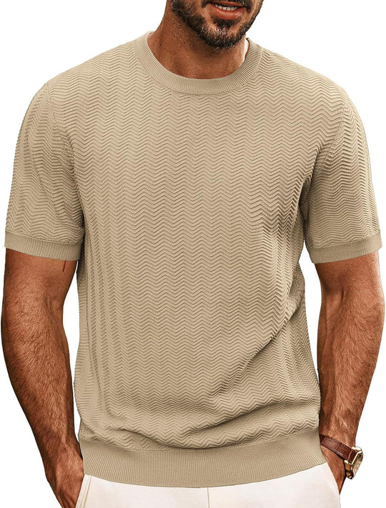 Herren strukturiertes Rundhals T-Shirt R&B