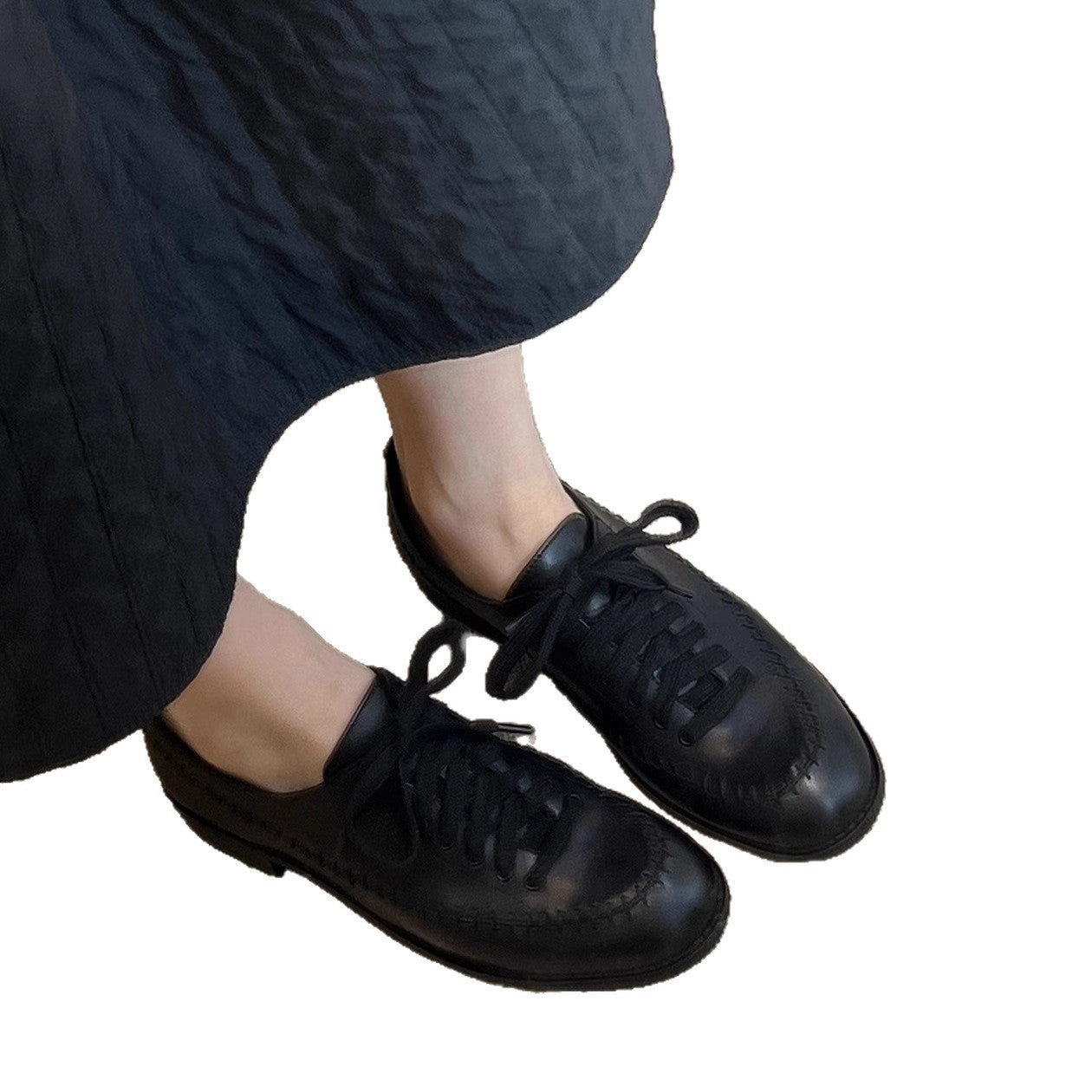 Damen modische Schnürschuhe mit feiner Lederverarbeitung und stilvollen Akzenten R&B
