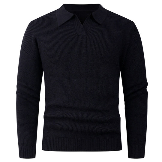 Herren eleganter Strickpullover mit modernem V-Ausschnitt und strukturiertem Design R&B