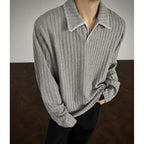 Herren Pullover mit lässigem strukturiertem Design und modischem Kragen R&B