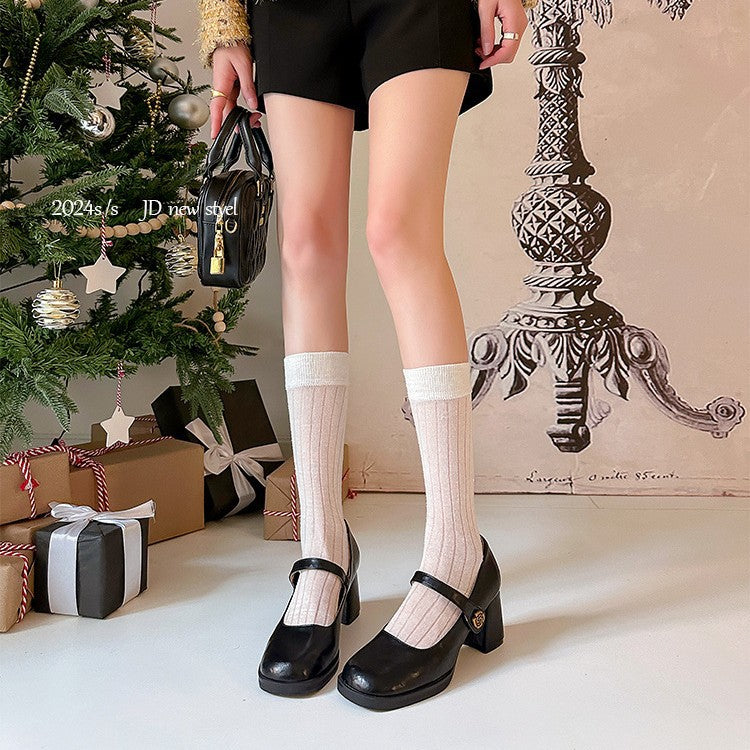 Damen modische Mary Jane Pumps mit komfortablem Blockabsatz R&B