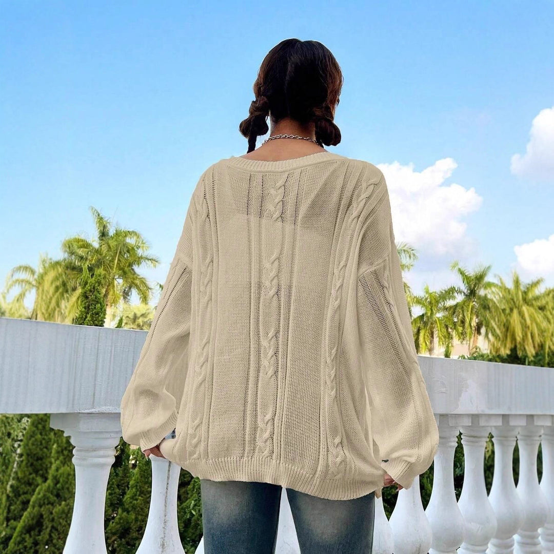 Damen Strickpullover mit asynchronem Schnitt und lockerem Fall R&B