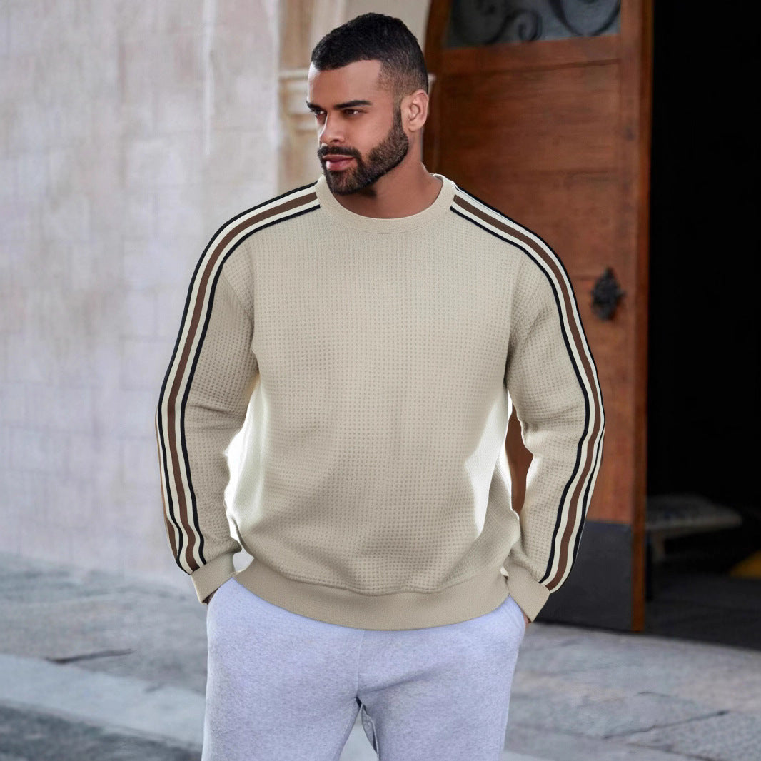 Herren Sportlicher Sweatshirt mit strukturierter Oberfläche und modernen Streifen R&B